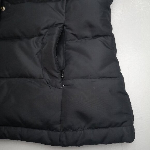 Talbots Ladies Size Medium Snap & Zipper Closure Black Puffy Vest - Picture 7 of 9